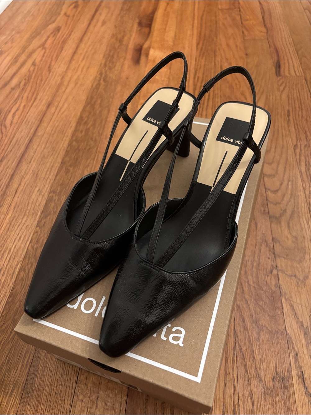 Dolce Vita Black Pointed Slingback Pumps - Picture 3 of 8
